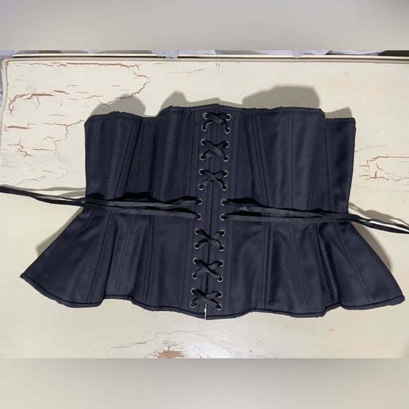 Timeless Trends Gemini Cupped Rib Black Cashmere Corset, Size 36 - Picture 2 of 3